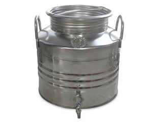 מיכל נירוסטה 25 ליטר מכסה הברגה + ברז 3