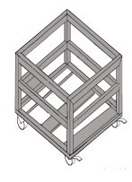 עגלה ל 4 ארגז  חלב "רחובות" 72*72 ג' 90 ס"מ