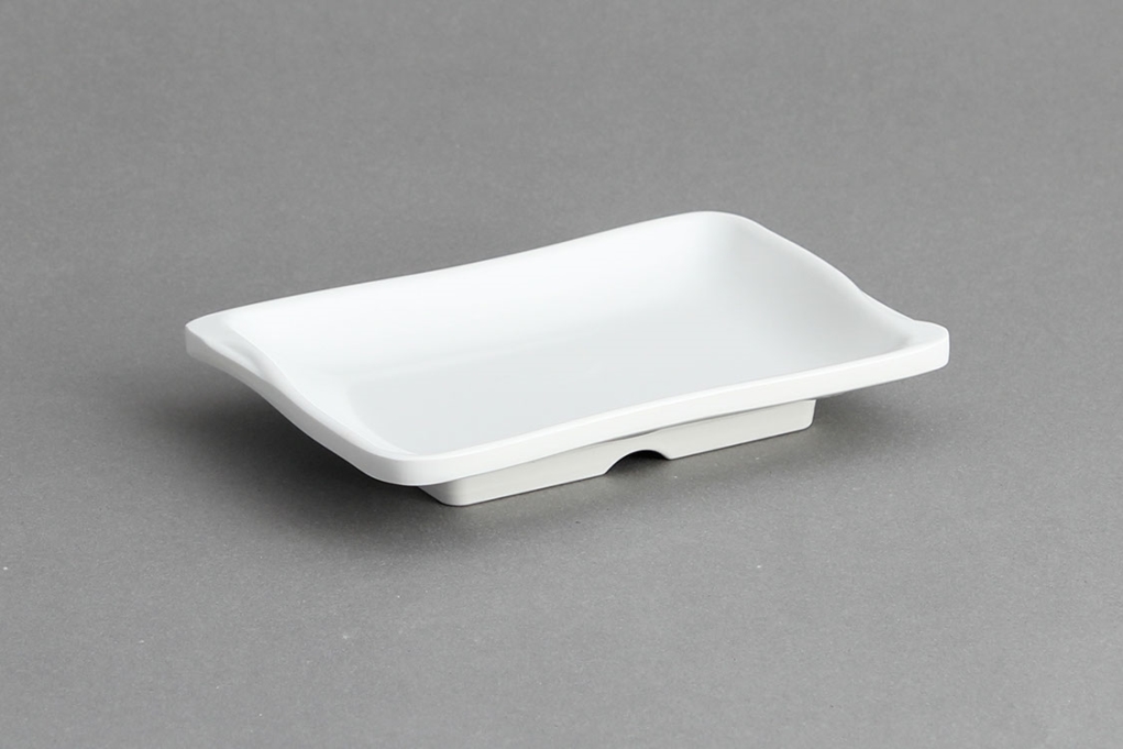 צלחת מלבנית 14X10 ס"מ מלמין לבן EFAY 3