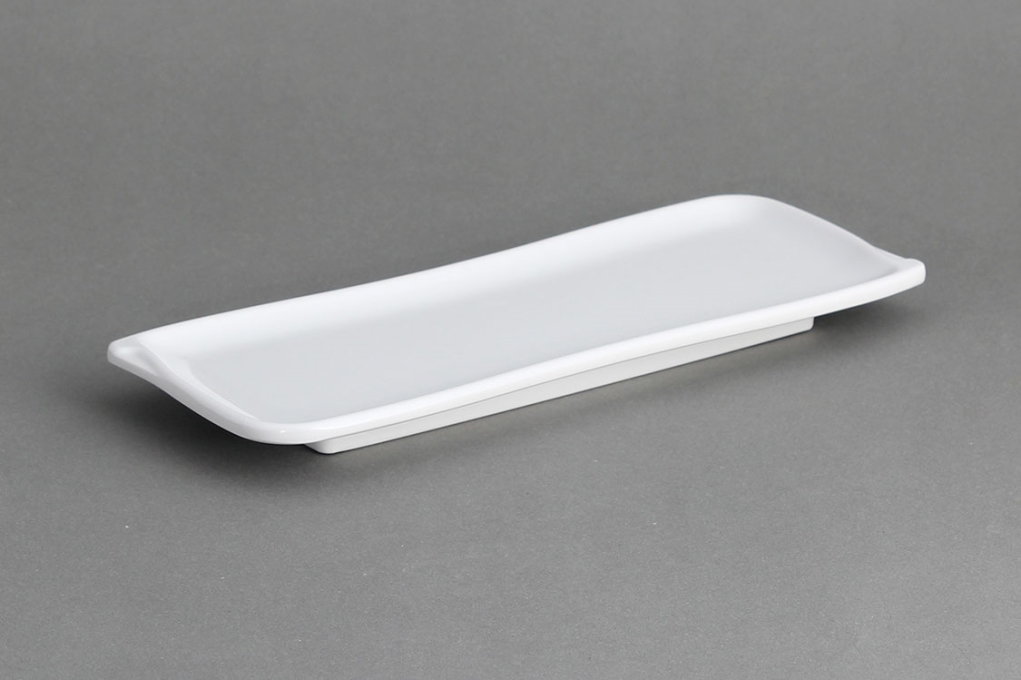 צלחת מלבנית 25.5X10 ס"מ מלמין לבן EFAY 3