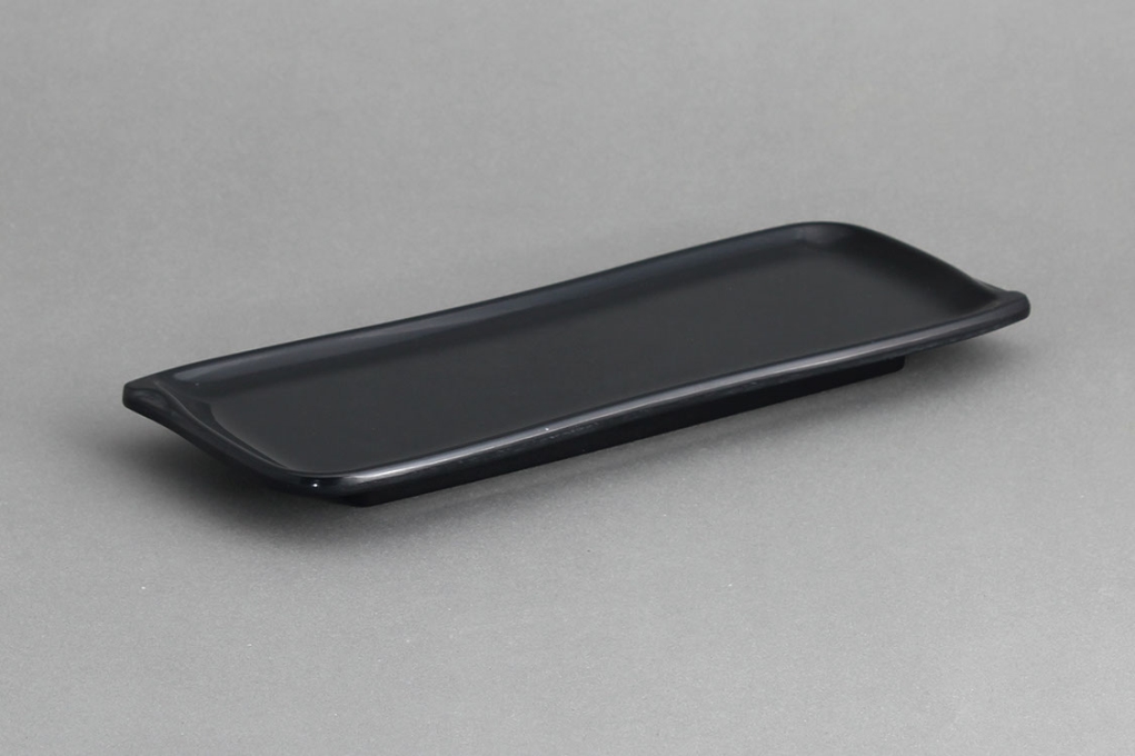 צלחת מלבנית 25.5X10 ס"מ מלמין שחור EFAY 3