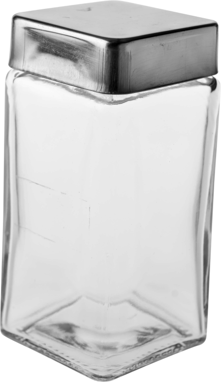 מלחיה זכוכית מרובעת מהודרת מכסה נירוסטה 3