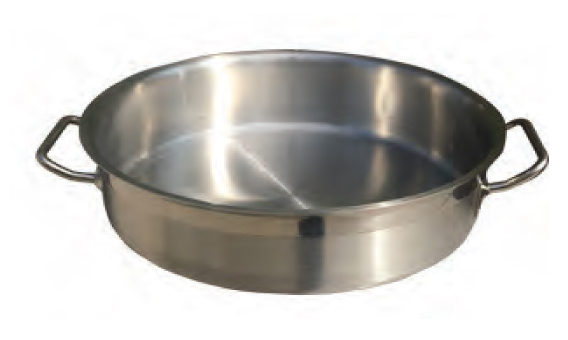 ללא מכסה - סוטאז נירוסטה 50 -2 ידיות ECONOMY גובה 10 ס"מ  ??? ליטר ללא מכסה b-m-d