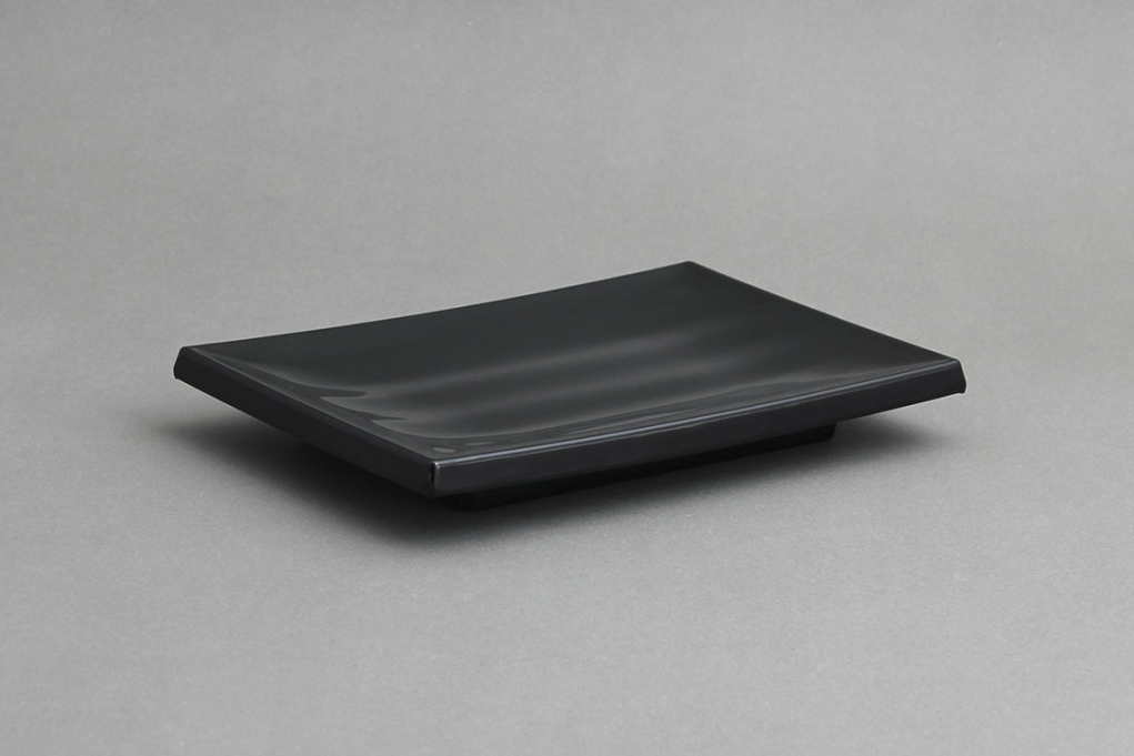 צלחת לסושי 14X20.5 מלמין שחור EFAY 3