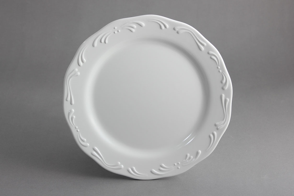 צלחת אמבו עיטורים 27.4 ס"מ מלמין לבן EFAY 3