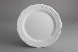 צלחת אמבו עיטורים 27.4 ס"מ מלמין לבן EFAY