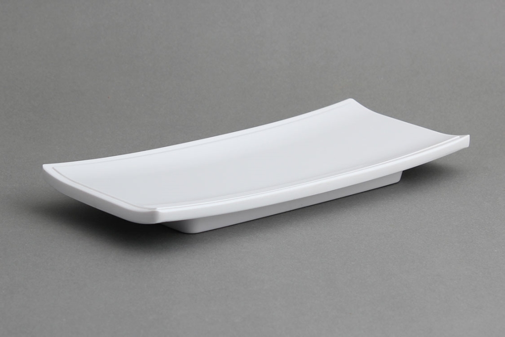 צלחת מלבנית לסושי 24X10.5 מלמין לבן EFAY 3
