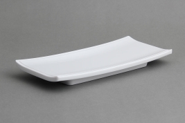 צלחת מלבנית לסושי 24X10.5 מלמין לבן EFAY