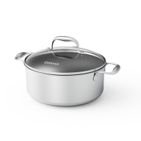 סיר נירוסטה 26 ס"מ 7 ליטר+מכסה זכוכית BLACK CUBE COOKCELL