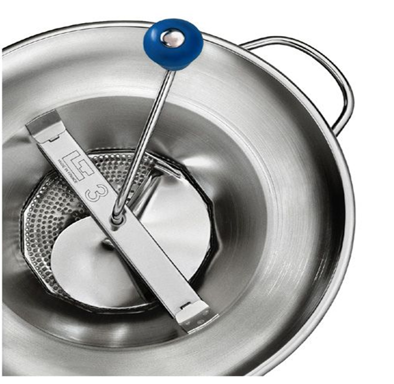 מועך ירקות(מולין) מקצועי 31 ס"מ נירוסטה נקודה כחולה MOULIN 3