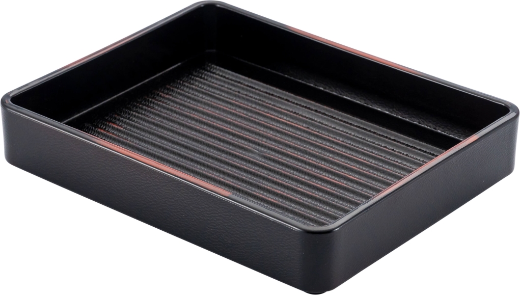 מגש פסים יפני אדום שחור 26X21X4 ס"מ 3