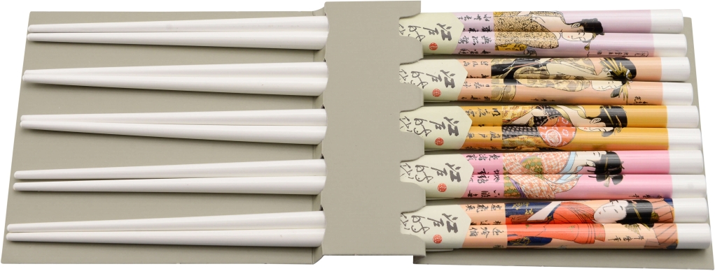 סט (5) מקלות אכילה קרם אישה יפנית 3