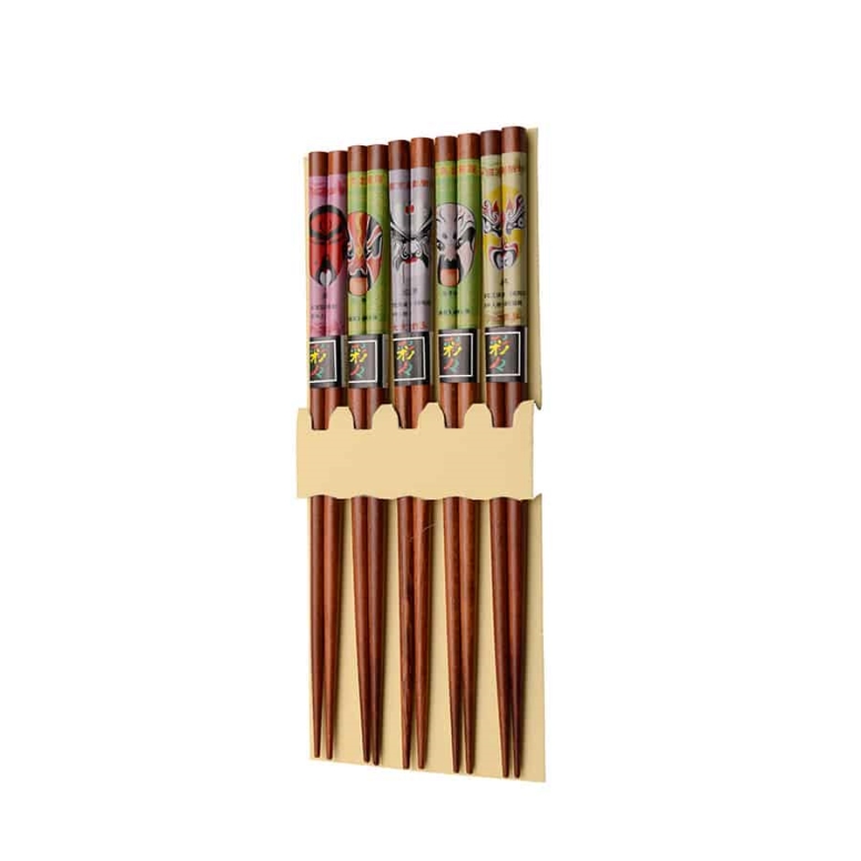 סט (5) מקלות אכילה עץ מסכה 3