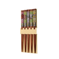 סט (5) מקלות אכילה עץ מסכה