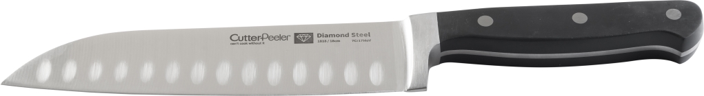 סכין שף סנטוקו מחוזק 18ס"מ CutterPeeler Diamond Steel 3
