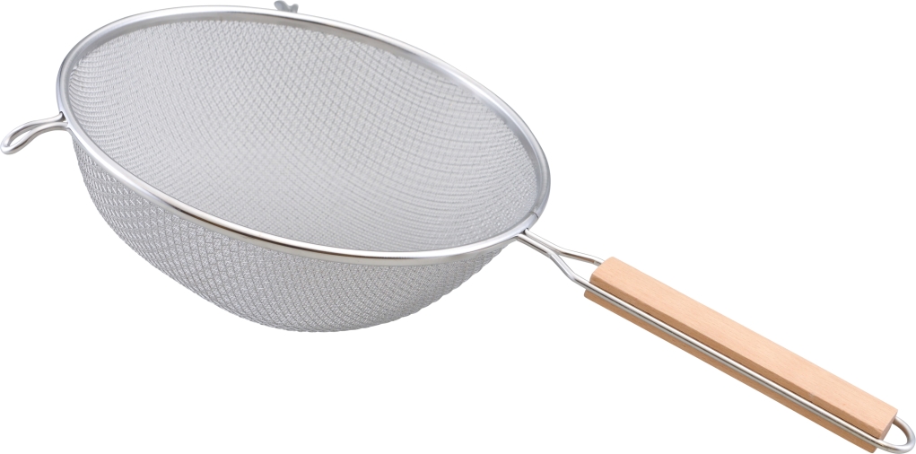 מסננת רשת כפולה ידית עץ 25 ס"מ 3