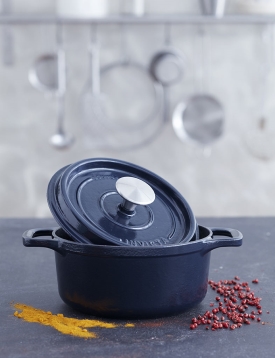 סיר/קסרול כחול ליקריץ 24 ס"מ 4 ליטר ברזל ציפוי אמייל Invicta CHASSEUR 5