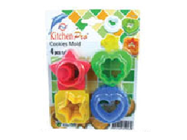 סט חותכני פלסטיק 4 חלקים לב/פרח/ירח/כוכב -  מבצע עג"ה YABA 3