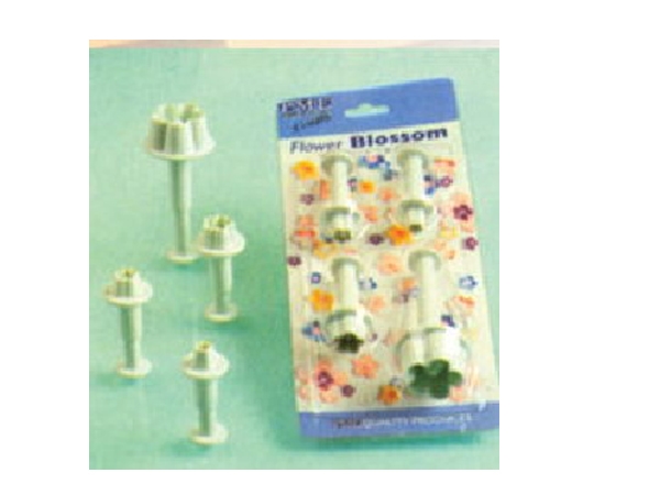 חותך קפיץ פרח פלסטיק 4 חלקים 2/4.5 ס"מ -  מבצע עג"ה YABA 3