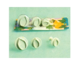 חותך קפיץ עלה ורד פלסטיק 3 חלקים 3/3.5/4 ס"מ - מבצע עג"ה YABA