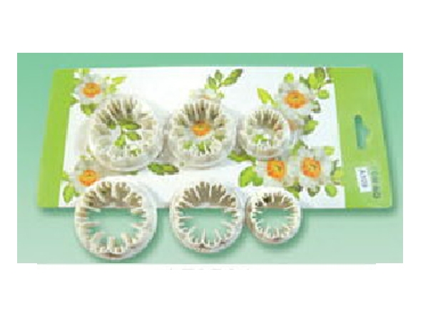 חותך פרח ציפורן פלסטיק 3 חלקים 2.5/3.5/4 ס"מ - מבצע עג"ה YABA 3