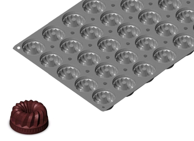 תבנית סיליקון 60/40 35 שקעים מיני קוגלהוף קוטר 7.2 גובה 3.4 ס"מ SQ011 3