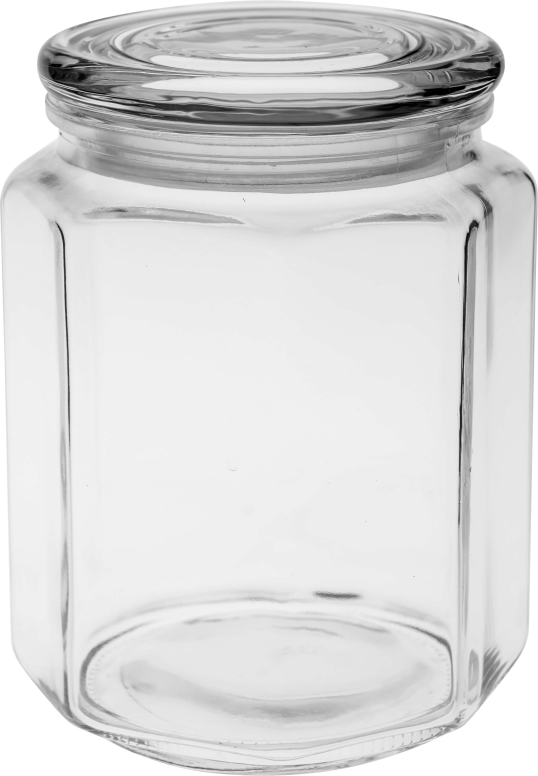 צנצנת מתומנת מכסה זכוכית 2 ליטר 3