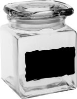 צנצנת מרובעת מכסה זכוכית 0.85 ליטר