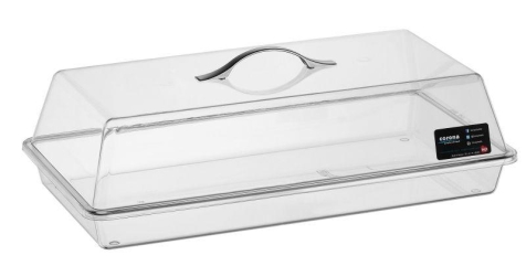 סט מגש+מכסה לעוגה/מאפים פוליקרבונט 45.6/24.8/12.5 ס"מ BORA 5