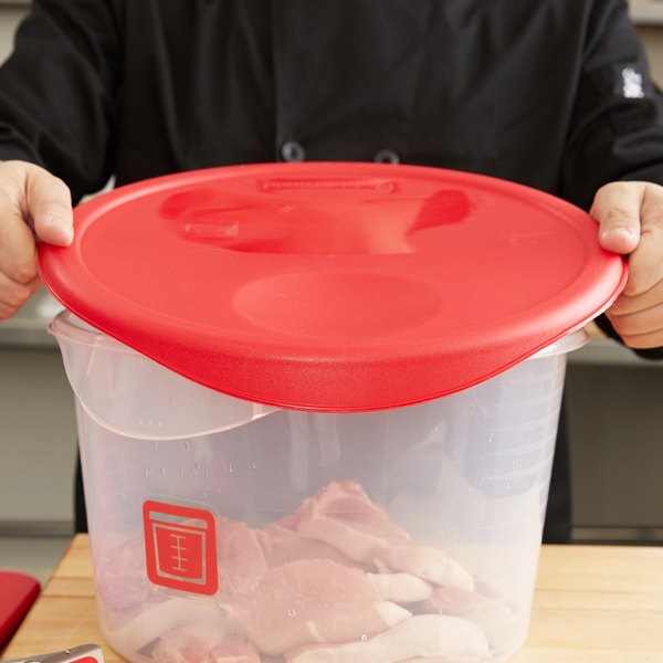 מכסה למיכל אחסון עגול אדום 11.4/7.6 ליטר 1980387  1/6 RUBBERMAID 3