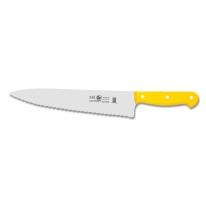 סכין שף רחב משונן 20 ס"מ ידית בקלית צהובה ICEL TECHNIK