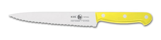 סכין עבודה משונן 20 ס"מ ידית בקלית צהובה ICEL TECHNIK 3