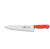 סכין שף רחב משונן 20 ס"מ ידית בקלית אדומה  ICEL TECHNIK