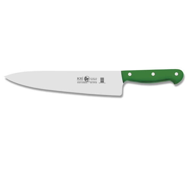 סכין שף רחב 30 ס"מ ידית בקלית ירוקה ICEL TECHNIK 3