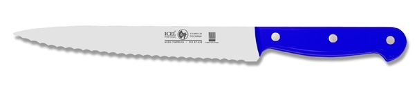 סכין עבודה משונן 20 ס"מ ידית בקלית כחולה ICEL TECHNIK 3