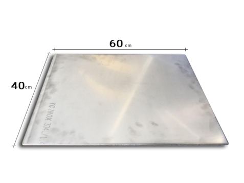 "נטו"-משטח /פלטה /  מגש אפייה / פיצה עבה 40X60 עובי 5.00 מ"מ נירוסטה 304 ( במקום אבן שמוט )-- MC1 5