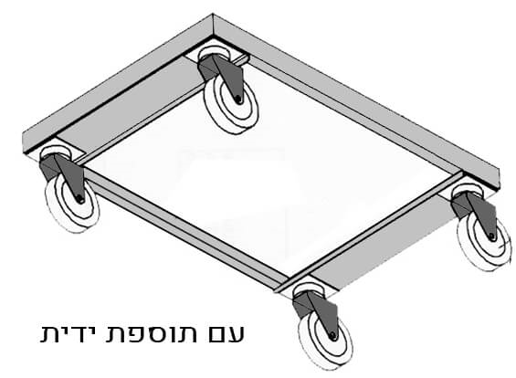 עגלה לארגז 21 ליטר של פלסגד (PLS21) מידות 53/32 מנירוסטה + ידית B M 3