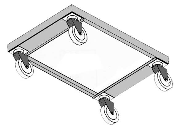 עגלה לארגז 21 ליטר של פלסגד (PLS21) מידות 53/32 מנירוסטה 3