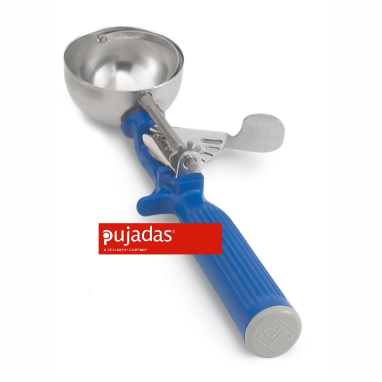 כף מידה קפיץ(גלידה) נירוסטה 59 מ"ל  ידית כחולה PUJADAS(ארו) 3