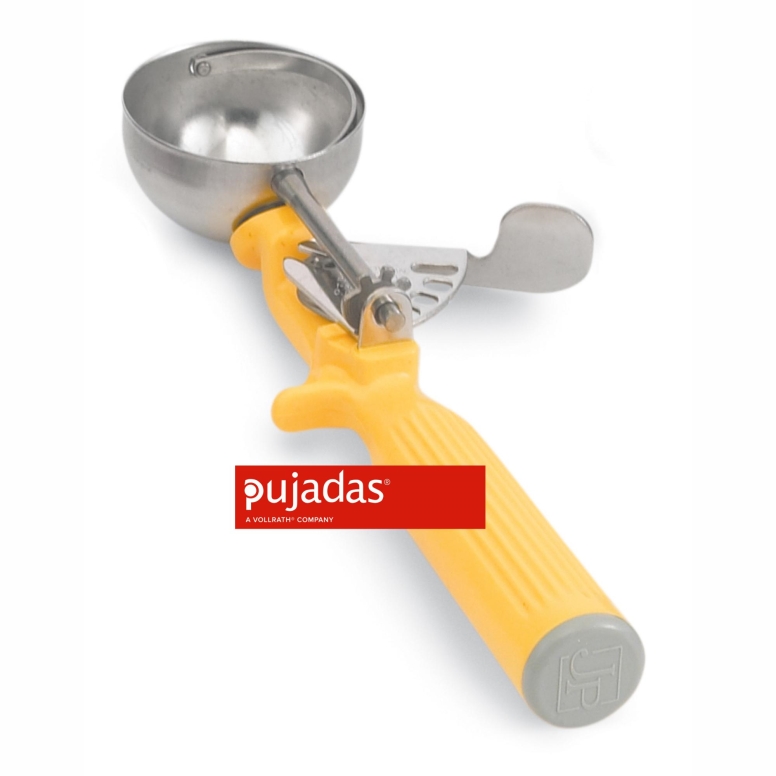 כף מידה קפיץ(גלידה) נירוסטה 48 מ"ל ידית צהובה PUJADAS 3