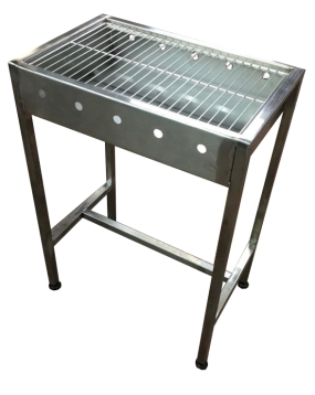 מנגל נירוסטה מחוזק מרותך 53/32.5 GN (רשת 53/32.5) עומק 12 ס"מ גובה כללי 80 ס"מ BMLazer 5