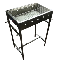 מנגל נירוסטה מחוזק בעל רגליים מתפרקות 53/32.5 GN (רשת 53/32.5) עומק 12 ס"מ גובה כללי 80 ס"מ BMLaz