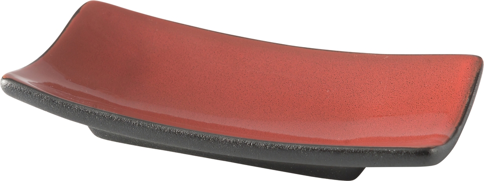 כלי מלבני יפני 14.5/7 ס"מ אדום שחור פורצלן JAGUAR 3