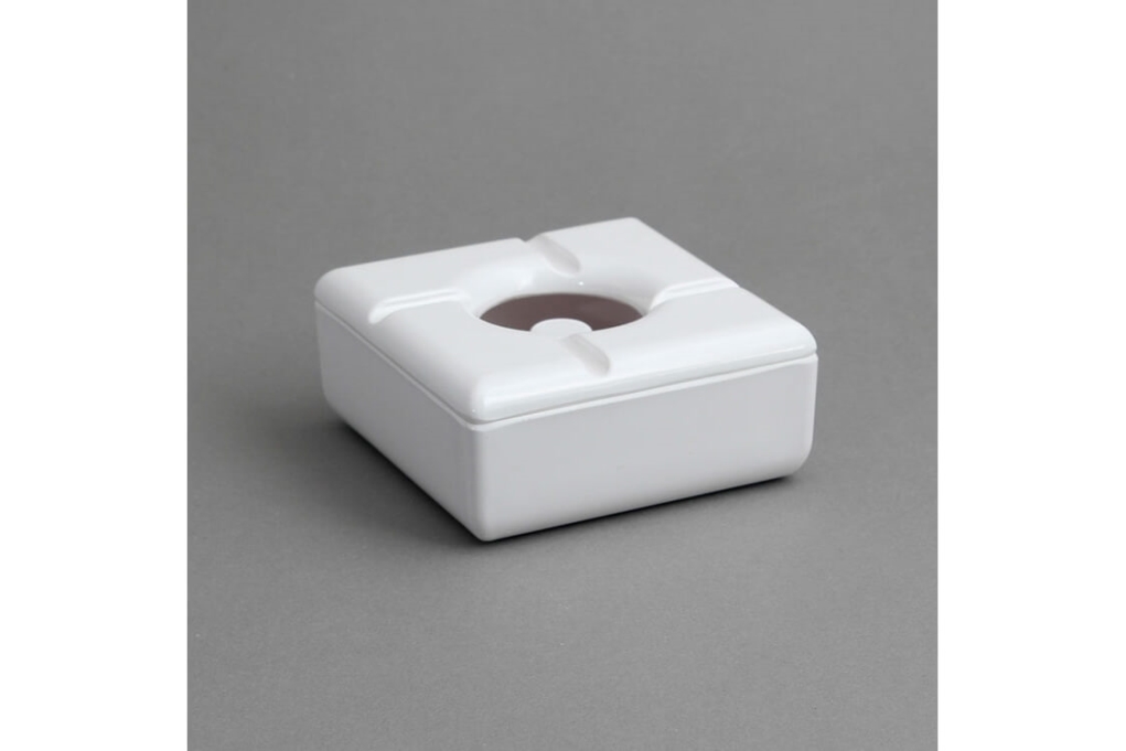 מאפרה חסינת רוח מרובעת לבנה מלמין EFAY 3