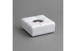 מאפרה חסינת רוח מרובעת לבנה מלמין EFAY