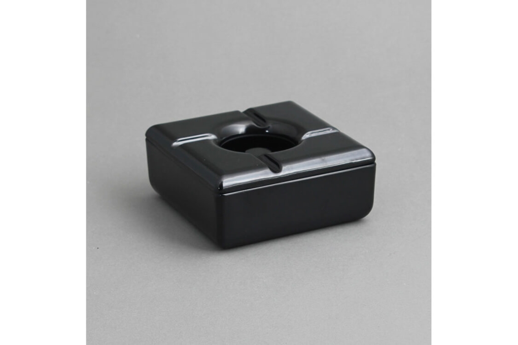 מאפרה חסינת רוח מרובעת 11.5 ס"מ שחורה מלמין EFAY 3