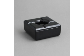 מאפרה חסינת רוח מרובעת 11.5 ס"מ שחורה מלמין EFAY