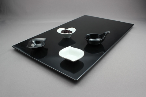 פלטה גסטרונום 1/1 מוגבהת מלמין שחור EFAY 5