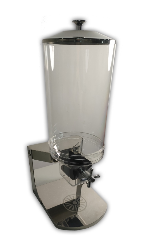 דיספנסר לדגנים קורנפלקס בודד נירוסטה מיכל שקוף 8 ליטר