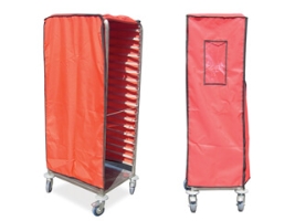 כיסוי לעגלה מסלולים 2/1 אדום +רוכסן חזית שקופה P.V.C